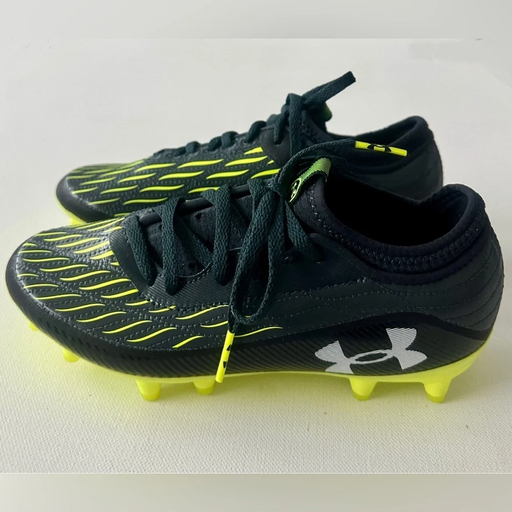 Under Armour Kids' Black & Neon Yellow Soccer Cleats